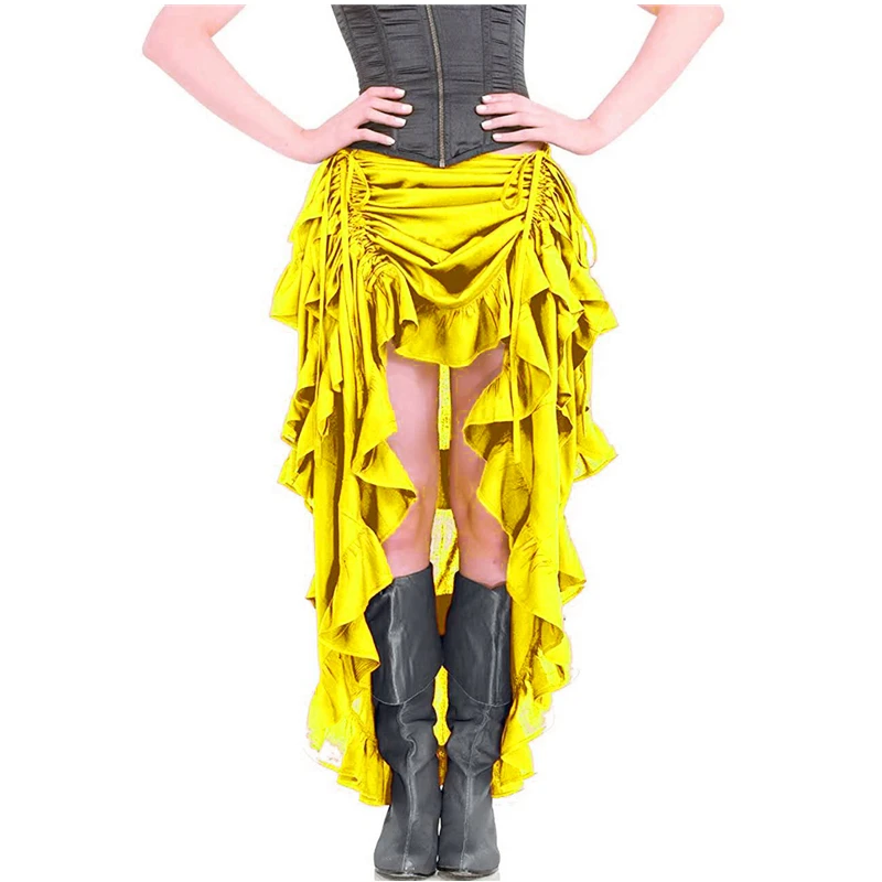 7 цветов женские средневековые стимпанк юбки Ренессанс Винтаж нерегулярные Викинг пират косплей костюмы Хэллоуин танцевальная одежда