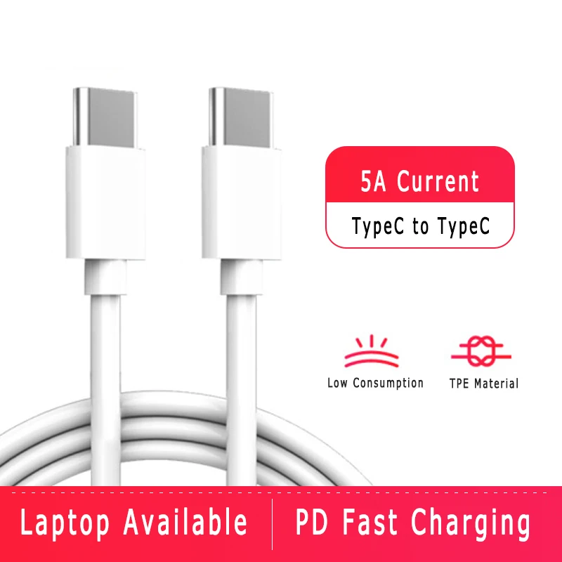 

USB Type C to USB C Cable for Samsung Galaxy S9 Plus Note 9 Support PD 30W QC4.0 5A Quick Charge Cable for USB-C Charger