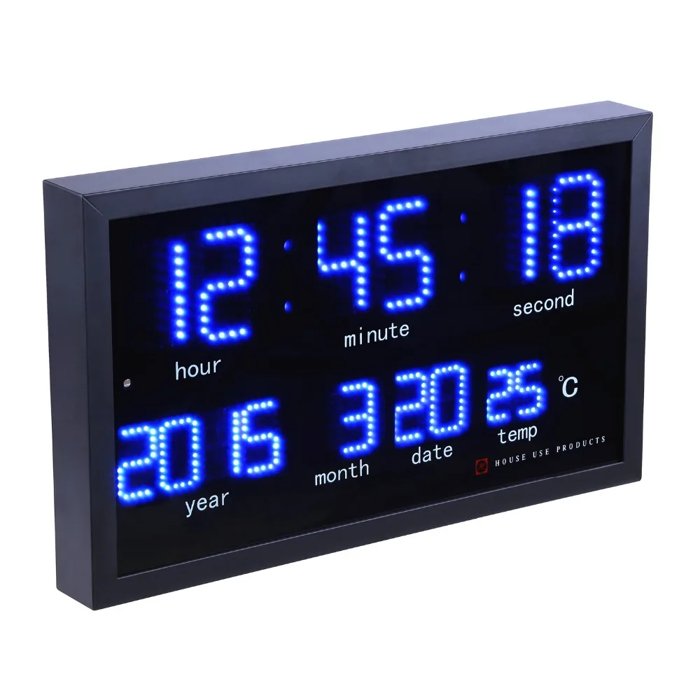  Dot matrix led digital large wall clock Living room modern decoration electronic led calendar clock - 32828848331