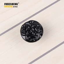 40mm*30mm Crystal Glass Black Rhinestone Shape Cabinet Knob Drawer Pull Handle Kitchen Sale SJ-5016