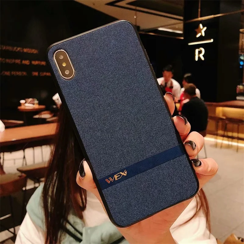 

New Fabric Ultra-thin Canvas Silicon Phone Case For iPhone On 7 8 6 6s Plus Cover Case X XS Max XR Soft TPU+PC Protective case