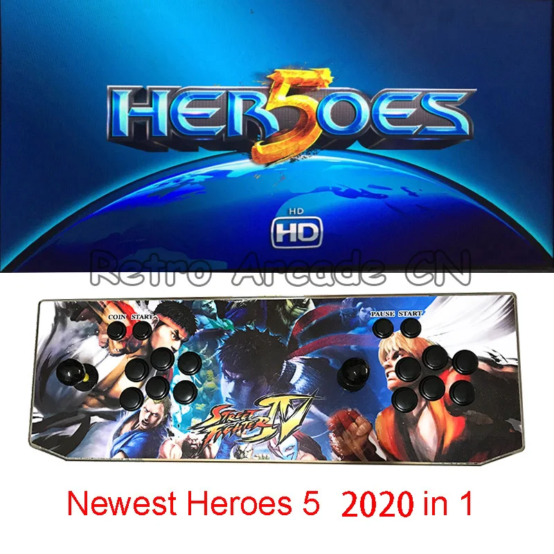 

Newest Arcade game console built with Heroes 5 2020 in 1 jamma board street fighter 2 player HDMI/VGA video output for home TV