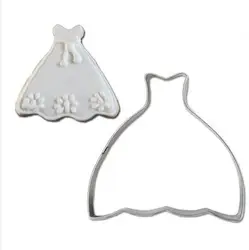 Металлические Свадебные женские платья из нержавеющей стали режущие инструменты для печенья, мастики формочки для печенья инструменты