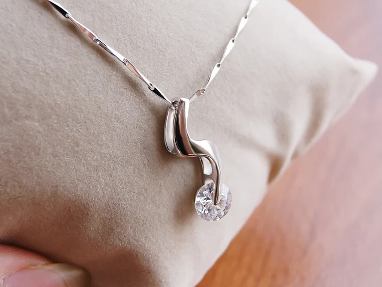 Женская цепочка из серебра 925 пробы с фианитом|valentine gift|silver necklacezircon necklace |