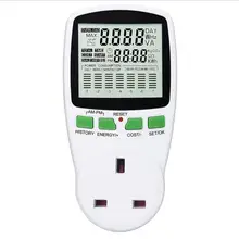 EU Digital LCD Energy Meter Wattmeter Wattage Electricity Kwh Power Meter Measuring Measuring Outlet Power Analyzer EU Plug New