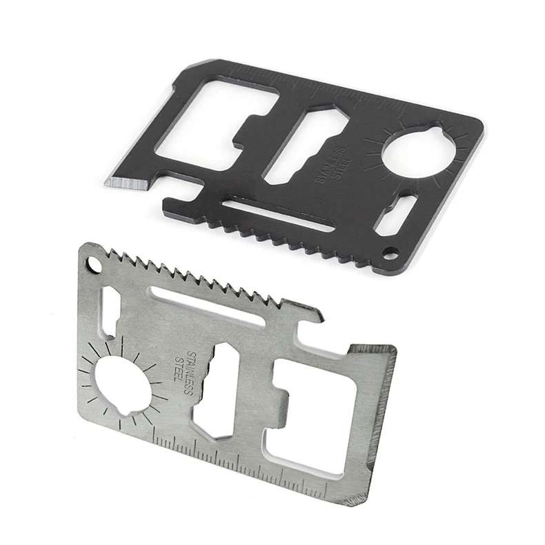 

NEW 11 in 1 Credit Card Size Wallet Knife Stainless Steel Survival Multitool Utility Tool for Camping Hiking Survival CL