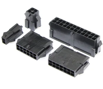 

10 pcs Micro-Fit 3.0 mm Plug Housing Dual Row Panel Mount Ears 2 4 6 8 10 12 14 18 20 24 Pin Black For Male Crimping Contact Pin
