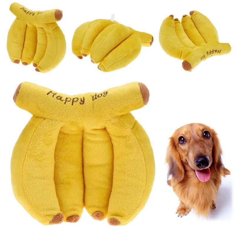 

Dog Toys Pet Puppy Chew Squeaker Squeaky Plush Animals And Banana Squeaker Sound Toy