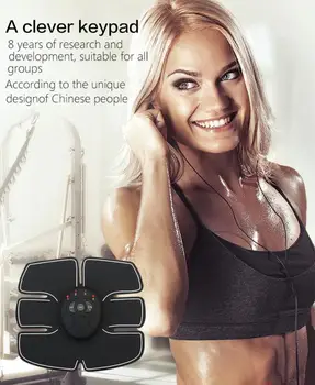 

Freeshipping 1 set six-pad Abdominal Muscle Training Stimulator Device Wireless EMS Belt Gym Professional Body Slimming Massager