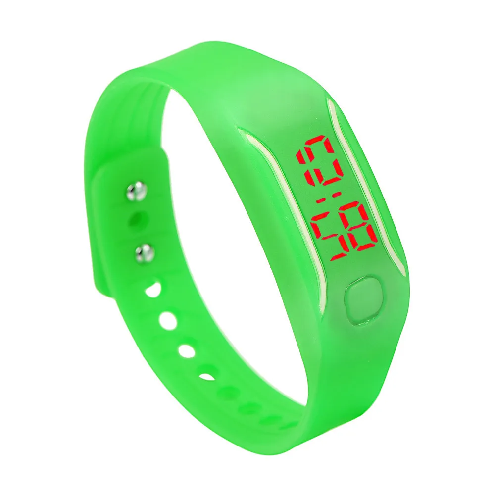 Водонепроницаемые спортивные цифровые наручные часы для мужчин и женщин, светодиодный фитнес-браслет, часы для мальчиков и девочек, электронные часы Relogios Saati - Цвет: Green