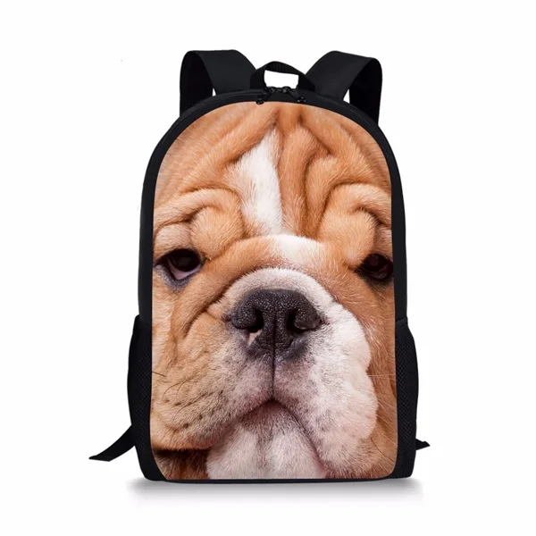 Coloranimal Cute Pug Dog Mochilas School Bags for Boys Girls 3D
