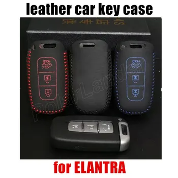 

Only Red factory price Hand sewing DIY car key case cover car styling Genuine quality leather fit for HYUDNAI ELANTRA
