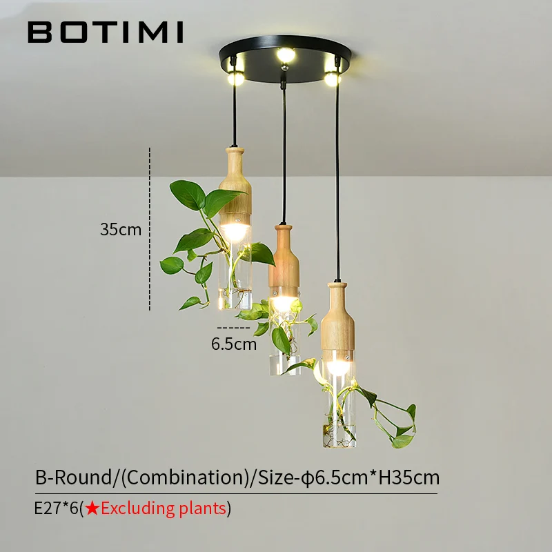 BOTIMI, современный подвесной светильник E27 для столовой, дизайнерская Подвесная лампа, Декор, Подвесная лампа, сделай сам, освещение, заказ, подходит для заводов - Цвет корпуса: B-Round