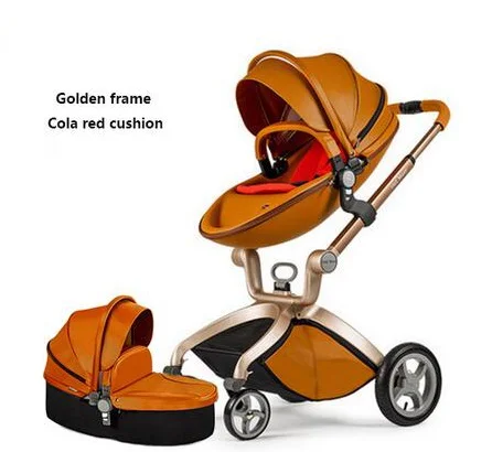 Детская коляска hotmom Deluxe из искусственной кожи с высоким пейзажем европейский