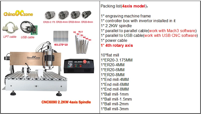 4axis cnc6090