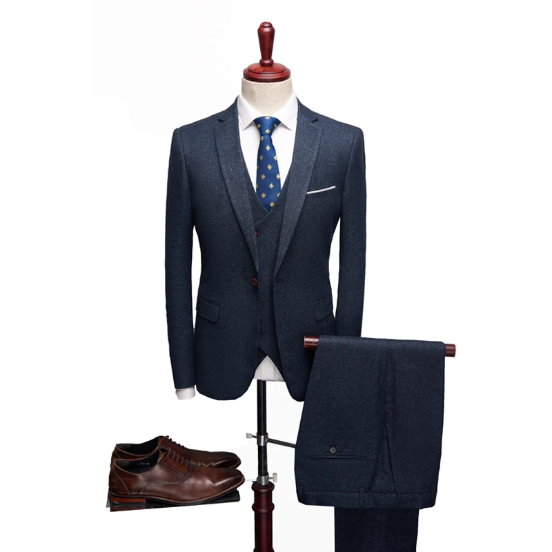 2019 New Burgundy Mens 3 Piece Suit Formal Pakken Heren Fashions One Boutons Elegant Dress Men Wedding Suits Slim Groom Tuxedos