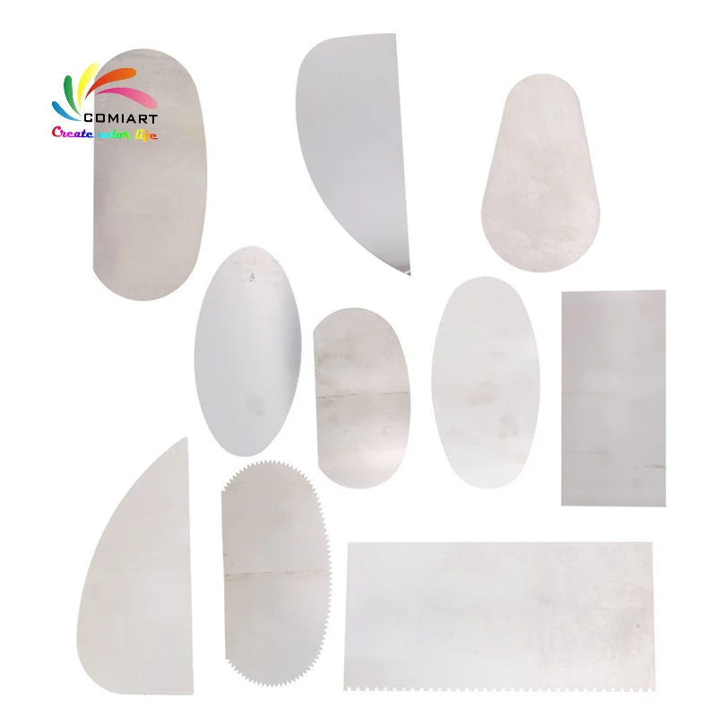 

10PCS Pottery Clay Steel Scraper for Polymer Clay Scraper Pottery Tools Steel Cutter Ceramic Tools Steel Serrated Scraper