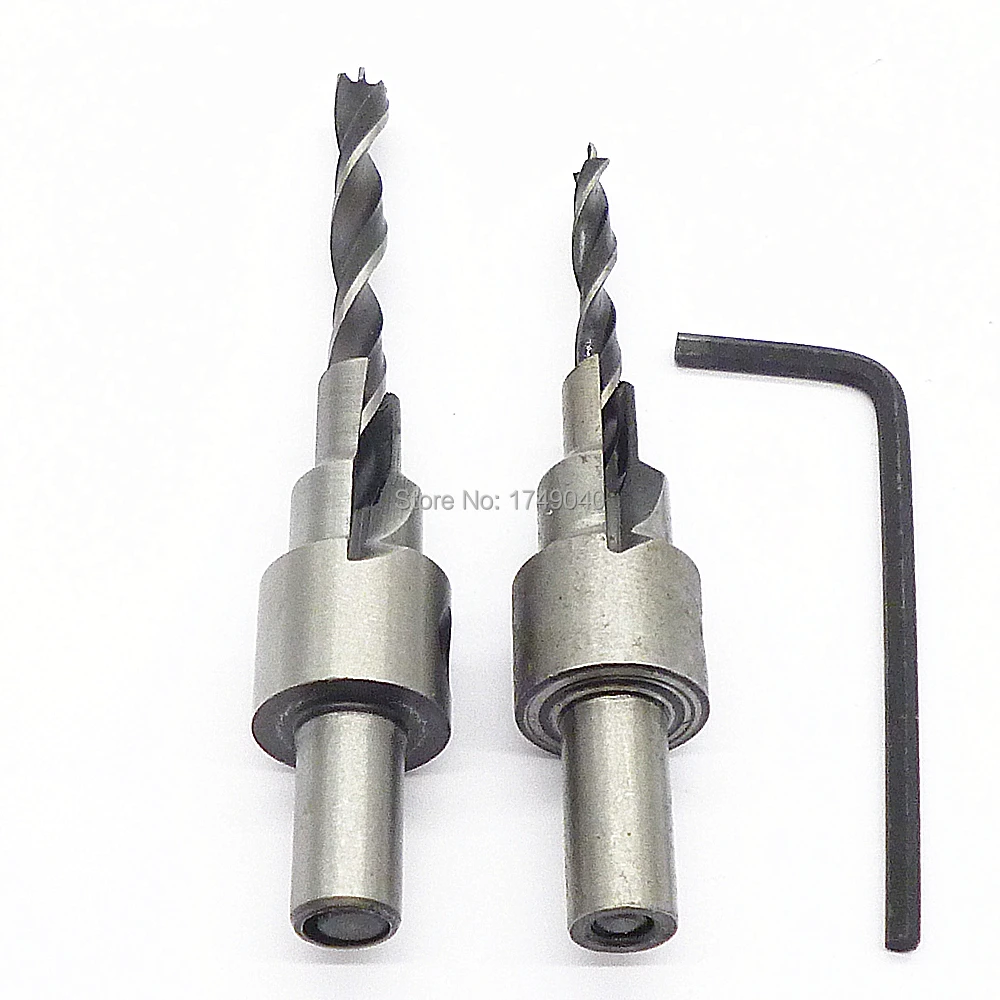 2pcs 4 6mm 5 7mm Carbon Steel Tapered Drill Countersink Bit Screw Set