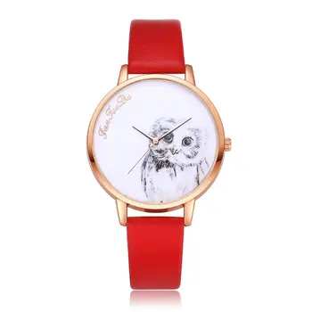 

Cute Owl Pattern Round Dial Women Quartz Wristwatches Leather Strap Fashion Casual Lady Dress Watch for Dropshipping