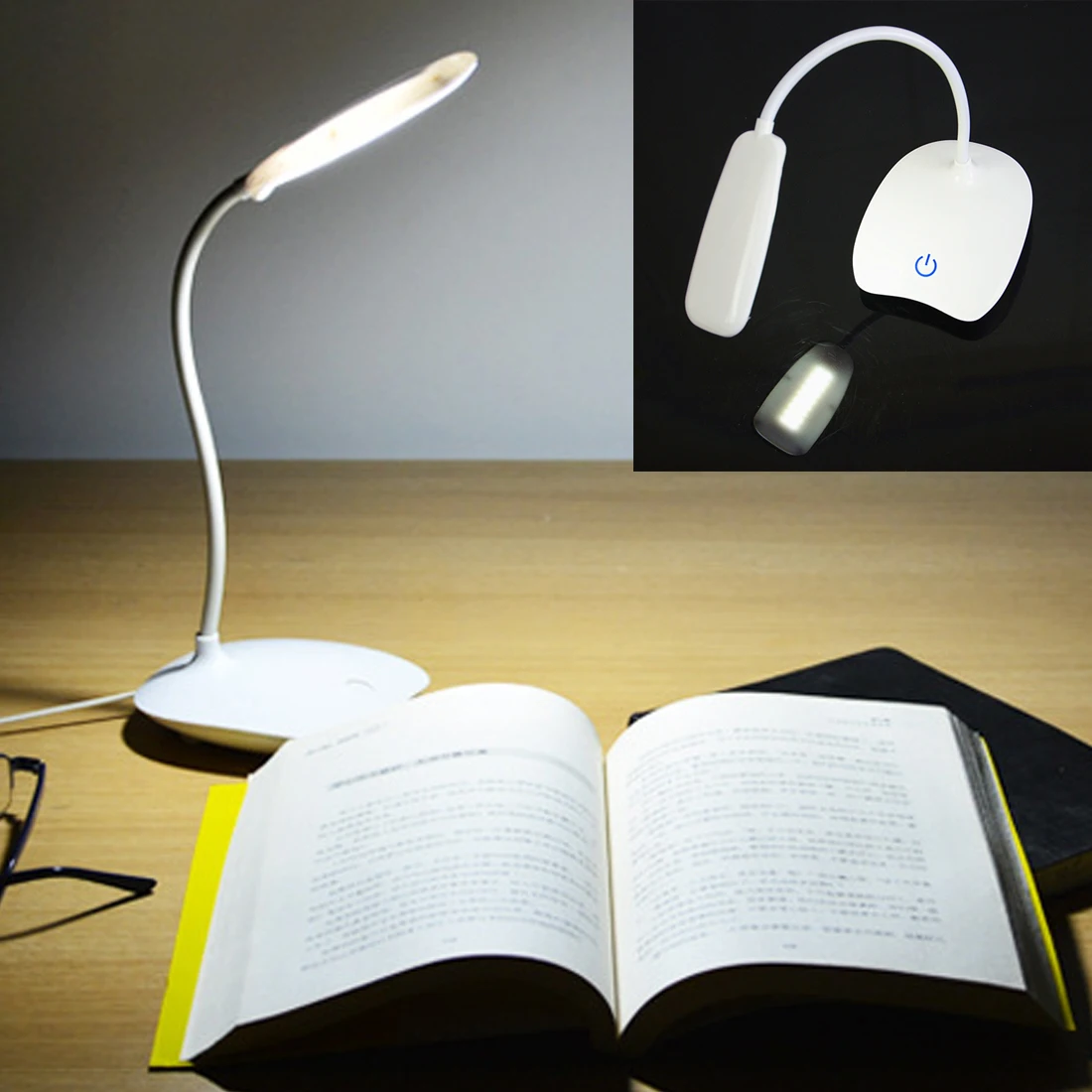 USB Rechargeable LED Desks Table Lamp Adjustable intensity Reading