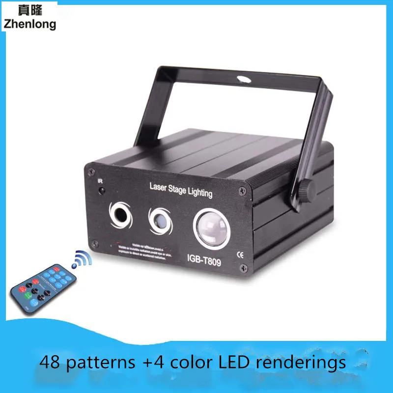 

LED Laser Stage Lighting 4 Lens 48 Patterns RG Mini Laser Projector Light Effect Show for DJ Disco Party Lights Ballroom Bar