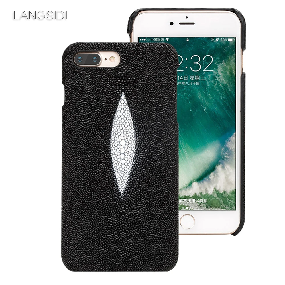 

wangcangli custom made for iphone case Pearl fish cover leather phone case for iphone 6s case Handmade custom phone case