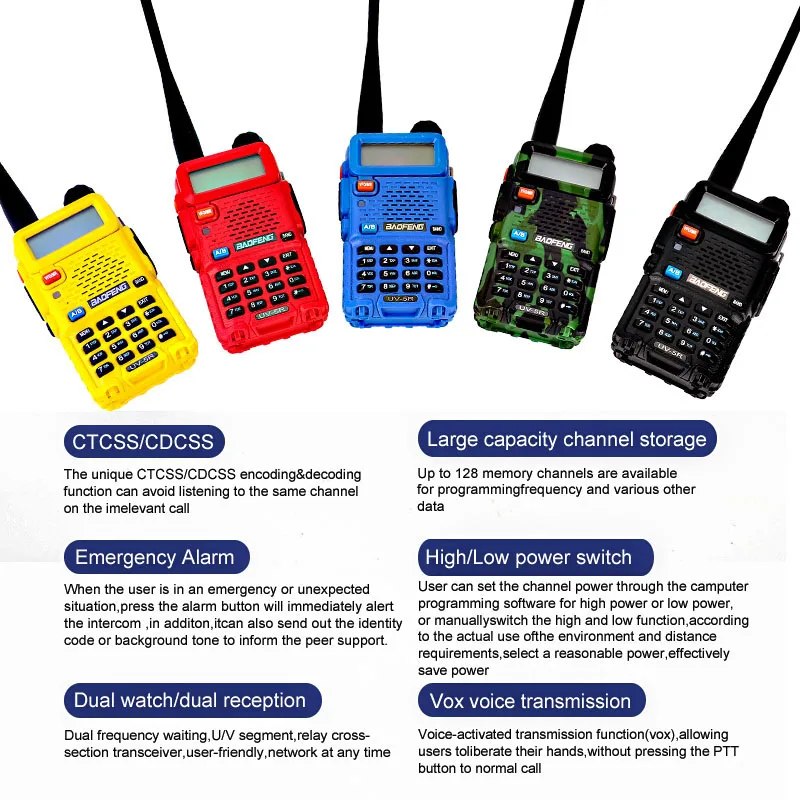2021 Baofeng UV 5r walk talk 2800 мАч baufeng 5 Вт walkie talkie 10 км vhf uhf радиостанция Мобильная