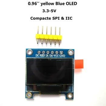 

0.96" Yellow Blue 0.96 inch OLED module 12864 128x64 Dots Graphic LCD Display Module For Arduino SPI IIC 3.3-5V