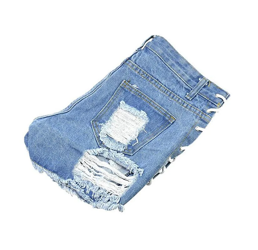 Женские студенческие летние модные джинсовые шорты с дырками и отворотами, обтягивающие брюки, Feminino, сексуальная высокая посадка, ремень, джинсовые шорты