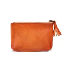 2019 Women Mini Wallet Ladies Double Zipper Genuine Leather Coin Purse Multi Functional Girl Round Small Wallet With Coin Chain jamarna wallet women genuine leather small women purses with double zipper pocket mini wallet female with coin purse short red