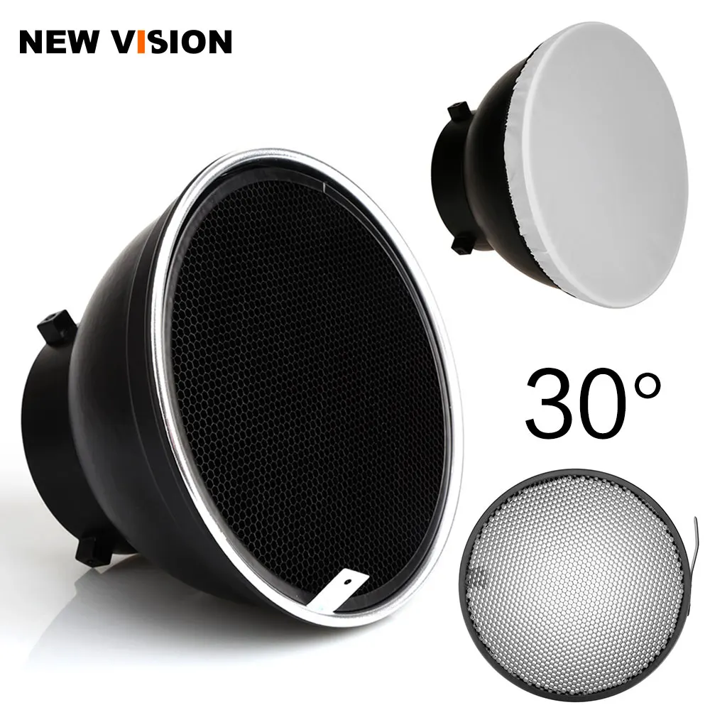 7inch 18cm Standard Reflector Diffuser with 10/20/30/40/50/60 Degree Honeycomb Grid for Bowens Mount Studio Light Strobe Flash photo studio lighting kit Photo Studio Supplies