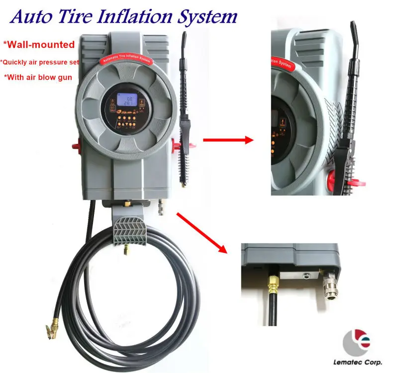 LEMATEC настенное крепление авто шиномонтажная система шиномонтажный насос с 31 футовым воздушным шлангом пневматический пистолет автоматическая система надувания шин