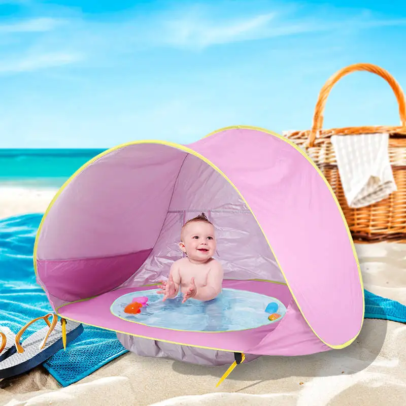 Детский пляжный тент с защитой от УФ-лучей, детские игрушки, маленький домик, водонепроницаемый тент, портативный тент для бассейна, детские палатки