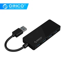 ORICO Mini 4 порта USB3.0 концентратор портативный концентратор USB сплиттер для Apple Macbook Air ноутбук ПК планшет с голубой светодиодный кабель 10 см для передачи данных