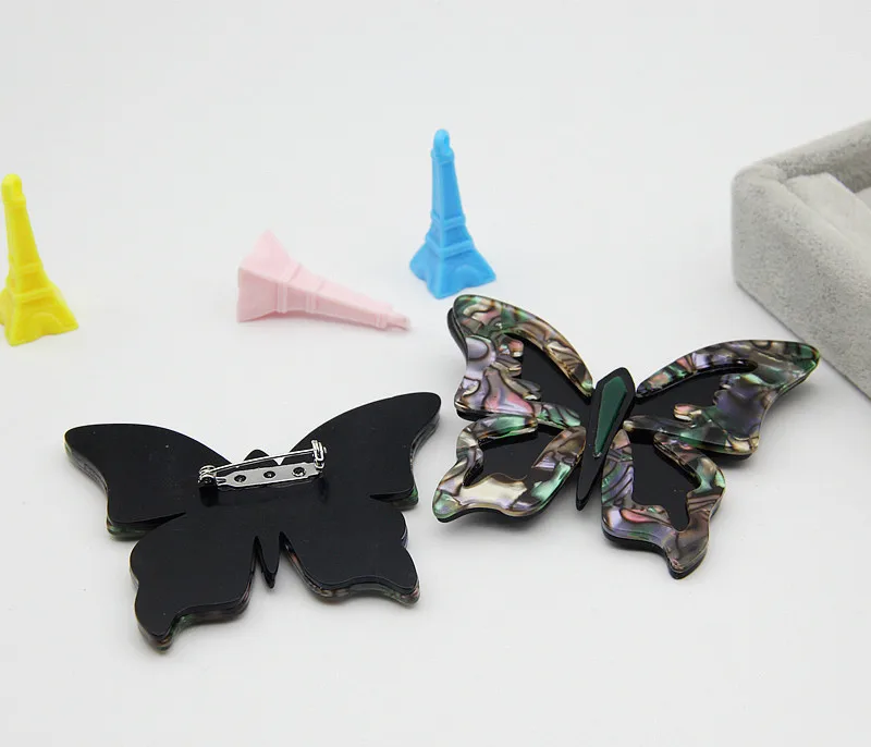 FishSheep, акриловые броши-бабочки ручной работы для женщин, полимерные, модные, животные, насекомые, булавки и броши, подарок на Рождество, год