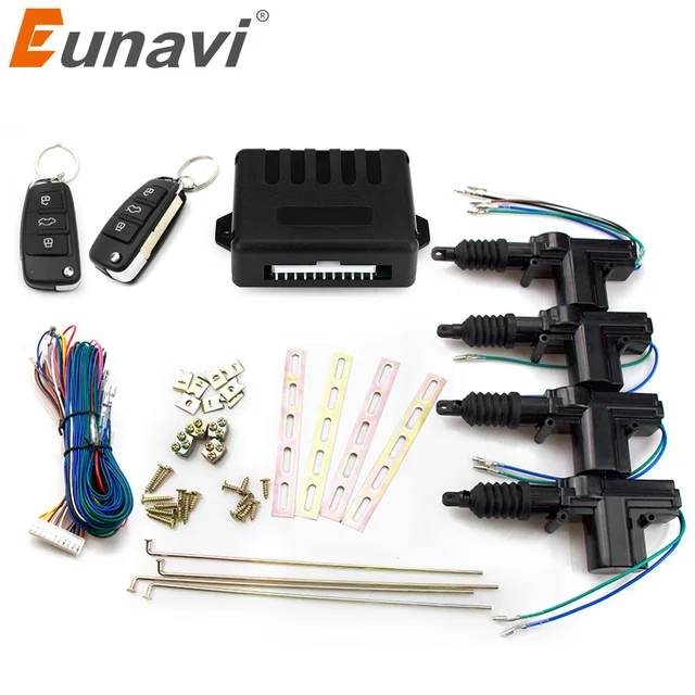 Eunavi Universal Auto Fernbedienung Zentral Verriegelung Keyless Entry System Auto Power Türschloss Antrieb 12 Volt Motor (4 Pack)
