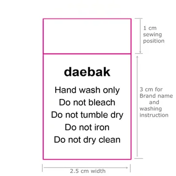 

Custom shop name satin cloth washing labels clothing White care label single layer 2.5 cm* 4 cm