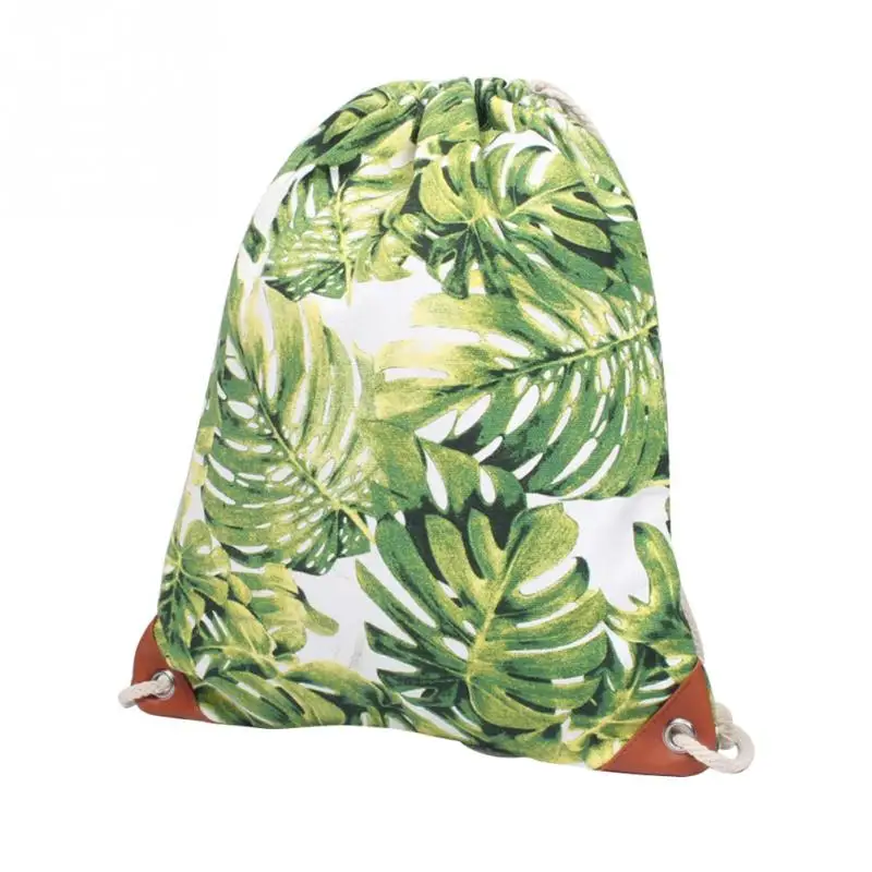 

Canvas Backpack Women Teenagers Schoolbag Girls Sack Dot Drawstring Shoulder Bag Foldable Handbag Inner Zipper Pocket