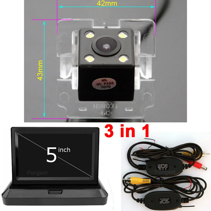 Для Mitsubishi Outlander XL Citroen C-Crosser peugeot 4007 Автомобильная камера заднего вида с беспроводным монитором - Название цвета: wireless monitor 5