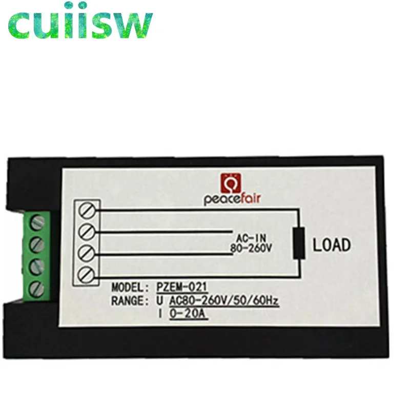 Digital Voltmeter Ammeter New Voltage Current Power Energy Meter AC 80-260V/20A Voltmeter Ammeter with Blue Backlight Overload Alarm Function for Indoor