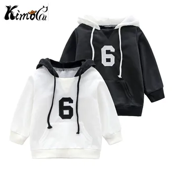 

Kimocat new kid clothes Spring and autumn long-sleeved lucky child baby boys wear cap number 6 hoodies