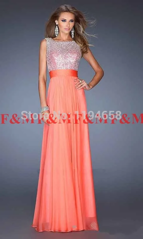 2016 Fashion Elegant A Line Violet Chiffon Prom font b Dresses b font Floor Length Sequined