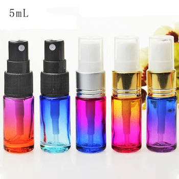 

5ml 10ml Colorful Blue Green Purple Pink Amber Glass Vials Sample Perfume Spray Bottle Thin Glass Tube Travel Vials Mist Sprayer