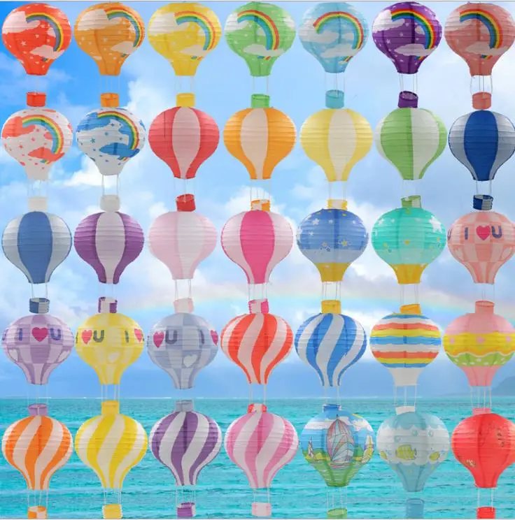 Hot Air Balloon Decoration Rainbow Fold Ceiling Hanging Garland