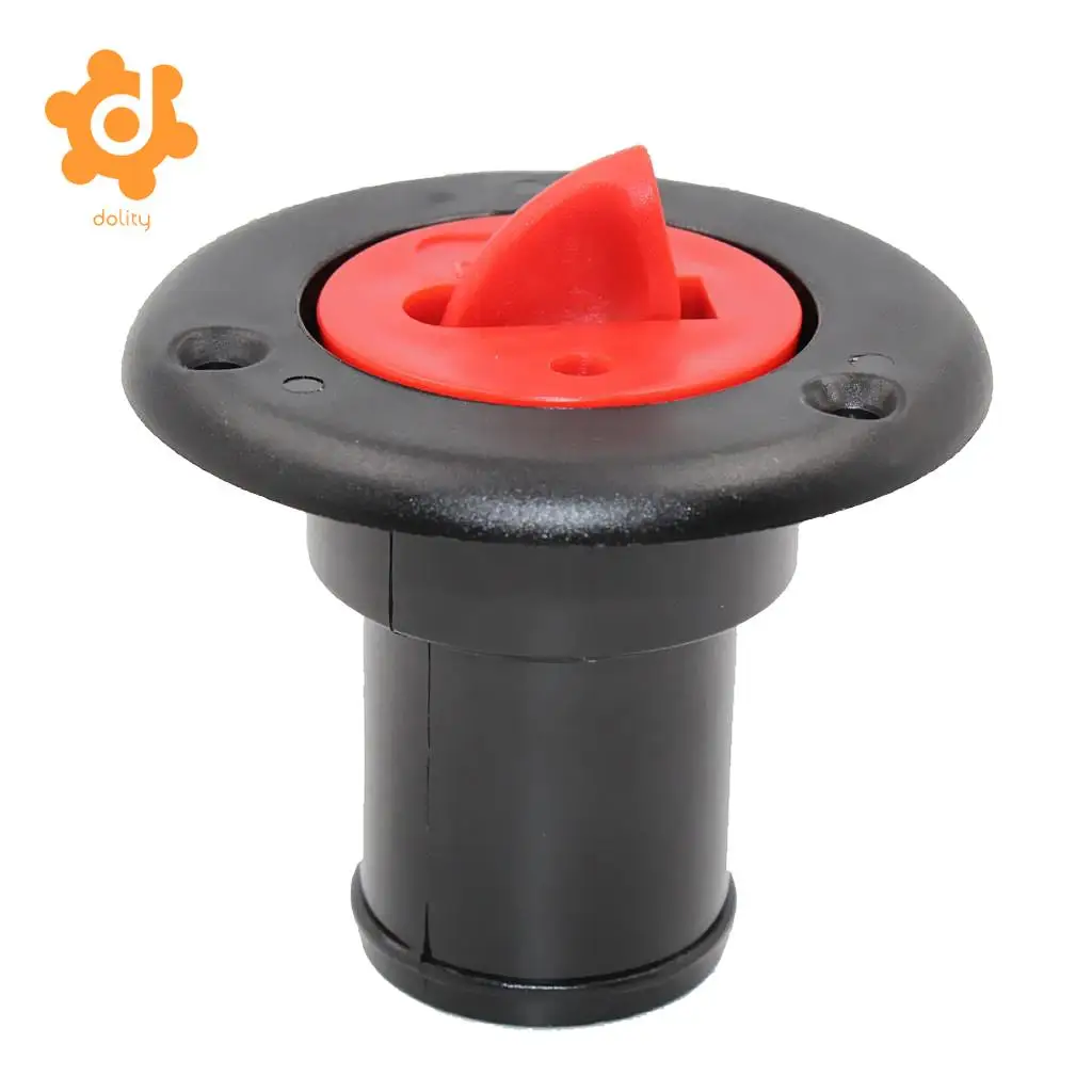MagiDeal Black Nylon 38mm 1 1/2' Fuel Gas Deck Filler & Red Cap Flush Mount for Boat