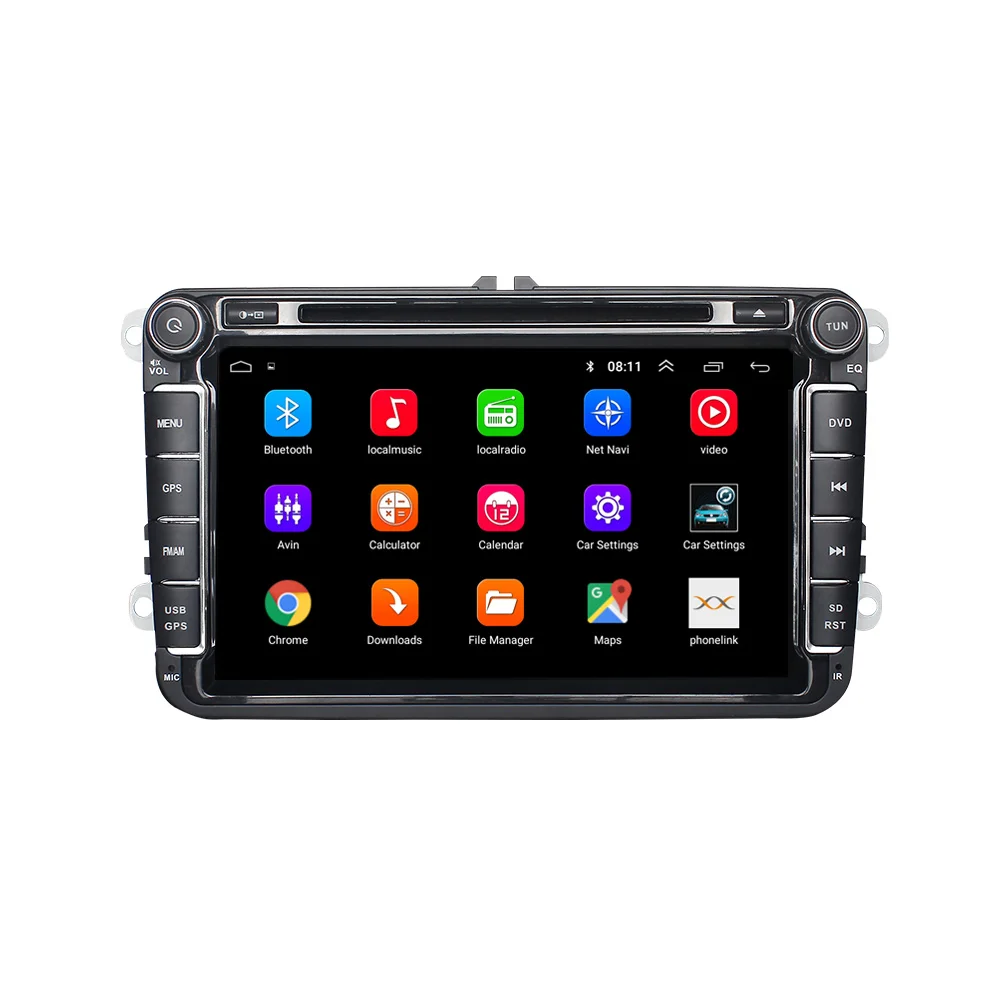 Perfect JIUYIN Android 8.1 Radio Car DVD GPS Navigation Quad Core For Skoda POLO GOLF 5 6 PASSAT TIGUAN TOURAN Caddy Multimidia 2