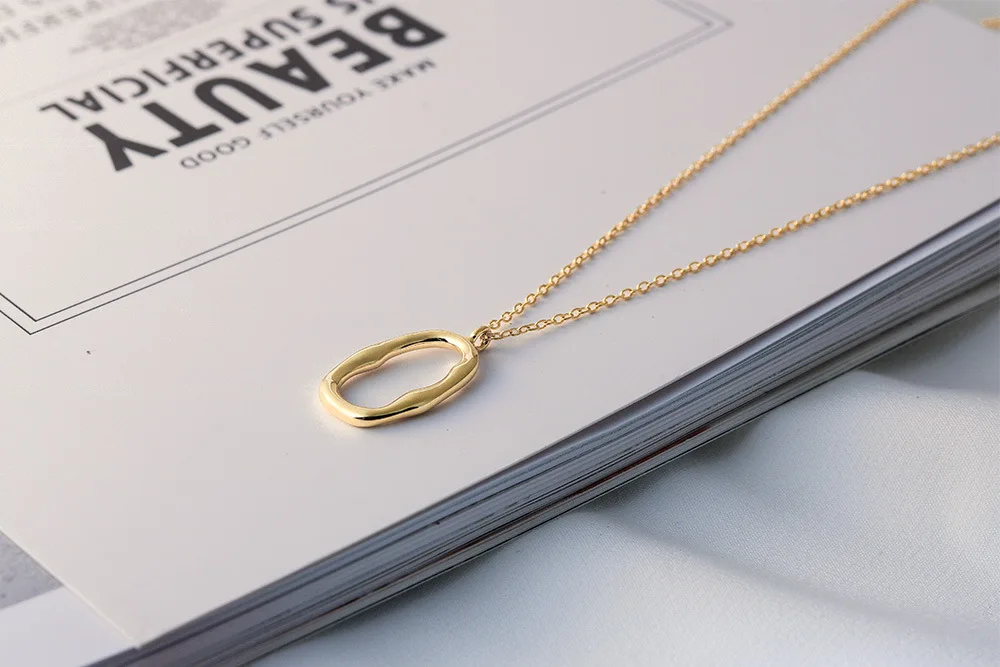 Модные S925 серебро нерегулярные ожерелье платины 14 K gold дамы ожерелье корейских ювелирных девочек Для женщин подарок