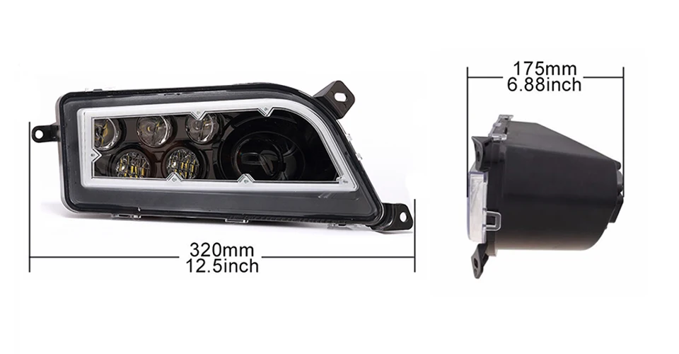ATV For Polaris General 1000 Led Headlights For Polaris RZR XP1000  Full Halo Angel Eyes LED Replacement Headlight Kit (6)