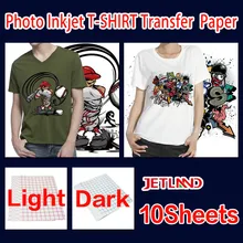 A4 inkjet heat transfer paper T-shirt transfer photo paper for dark or light color clothing 10 sheets/pack free shipping