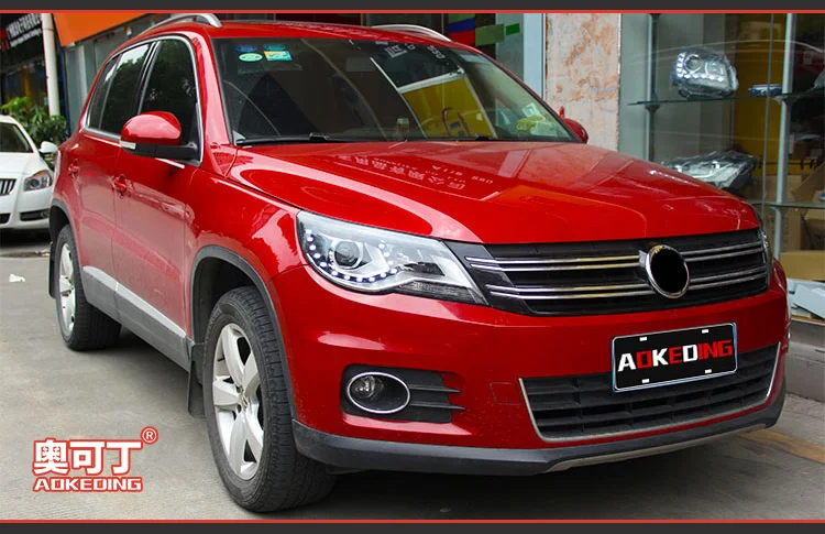 AKD автомобильный Стайлинг для VW Tiguan фары 2009-2012 Tiguan светодиодный фары DRL Биксеноновые линзы Высокий Низкий луч парковка противотуманная фара